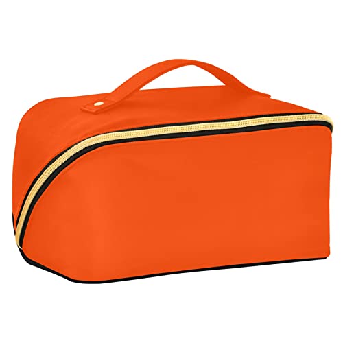 CHIFIGNO Kosmetiktasche mit Lavendelnebel, Make-up-Organizer für Frauen und Mädchen, Rauten, Reise-Schmuckkoffer, Zubehör-Organizer mit Griff, Orange, rot, Einheitsgröße, Modern von CHIFIGNO