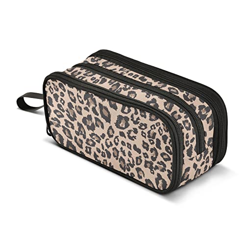 CHIFIGNO Trendige Leopard Hohe Kapazität Federmäppchen Büro College Schule Große Aufbewahrung Bleistift Tasche Make-up Kosmetiktasche für Mädchen Erwachsene Student von CHIFIGNO