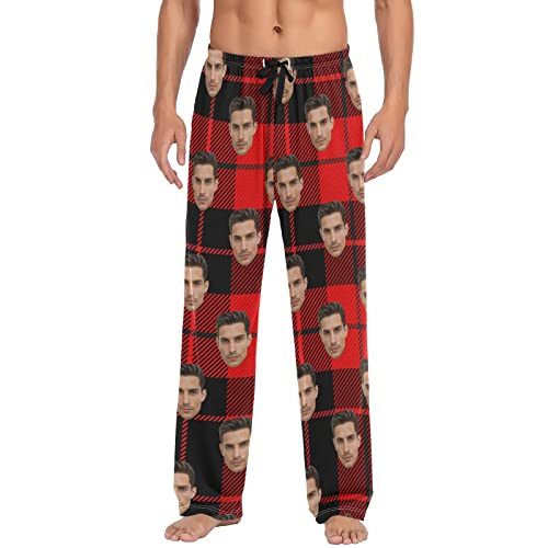 Personalisierte lustige Pyjamahose mit Fotogesicht, für Herren, individuelle Pyjama, Nachtwäsche, Hose mit Taschen für Freund, Ehemann, Vater, Custom 16, Small von CHIFIGNO