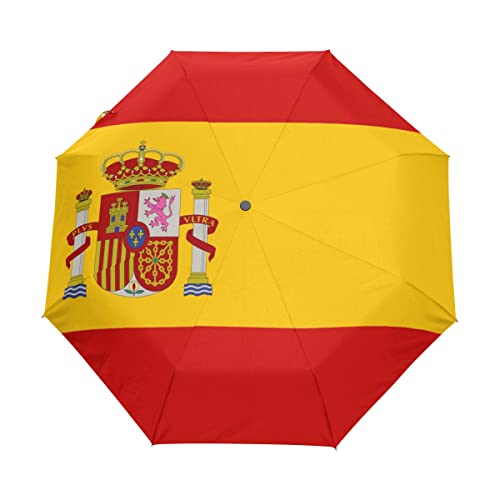 Reise-Regenschirm mit spanischer Flagge, automatisches Öffnen und Schließen von CHIFIGNO