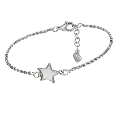 CHIGUAGUA Silberarmband mit Stern, Kette 16 cm + 3 cm Verlängerung, 10 mm von CHIGUAGUA