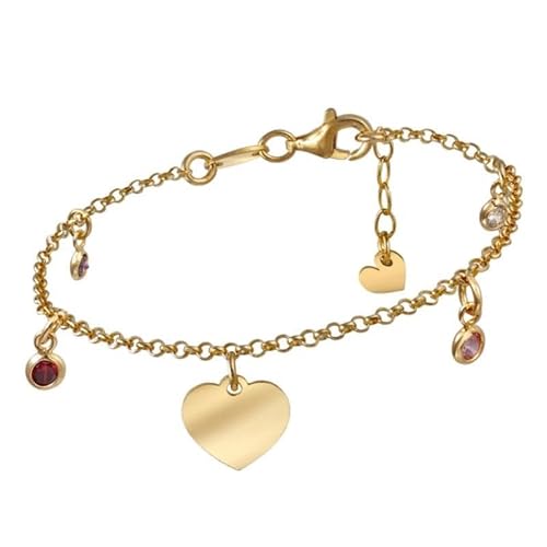 CHIGUAGUA Verstellbares Armband mit Kordel und goldfarbenem Herzanhänger, 15-23 cm, beige CHIGUAGUA Verstellbares Armband mit Kordel und goldfarbenem Herzanhänger, 15-23 cm, beige von CHIGUAGUA