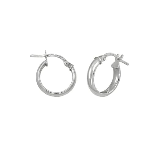 Klassische Creolen-Ohrringe aus Silber, 3 x 13 mm, Clip-Verschluss von CHIGUAGUA