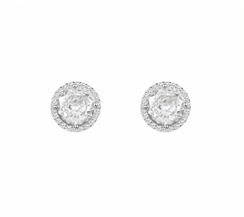 Kristall-Ohrstecker mit Halo, 8 mm, Sterlingsilber, glänzend von CHIGUAGUA