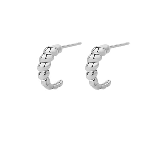 Offene Creolen aus Silber, geflochtenes Design, 4 x 12 mm von CHIGUAGUA