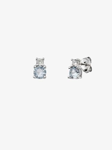 Ohrringe Aquamarin und Kristall, 5 x 8 mm, Silber von CHIGUAGUA