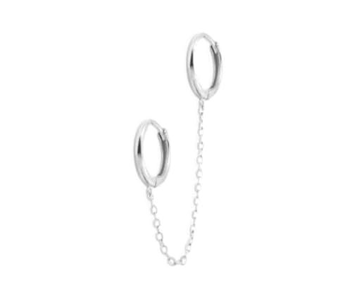 Silberohrringe mit Kette, Creolen 12 mm, Länge 46 mm Silberohrringe mit Kette, Creolen 12 mm, Länge 46 mm von CHIGUAGUA