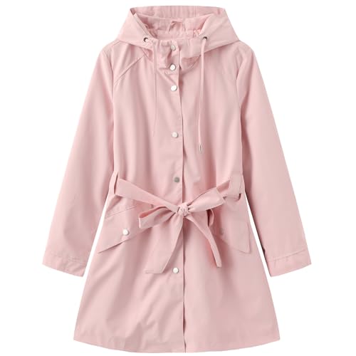CHIGUO Frühlingsjacke Damen übergangsmantel Parka Leichter für Sommerjacke mit Kapuze Damen Outdoor Anorak Utility Hood Mantel von CHIGUO