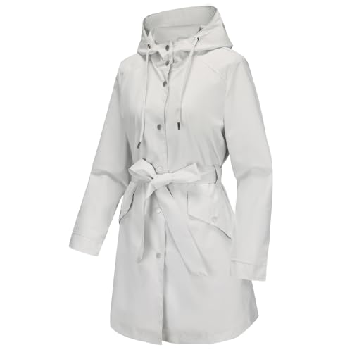 CHIGUO Frühlingsjacke Damen übergangsmantel Parka Leichter für Sommerjacke mit Kapuze Damen Outdoor Anorak Utility Hood Mantel von CHIGUO