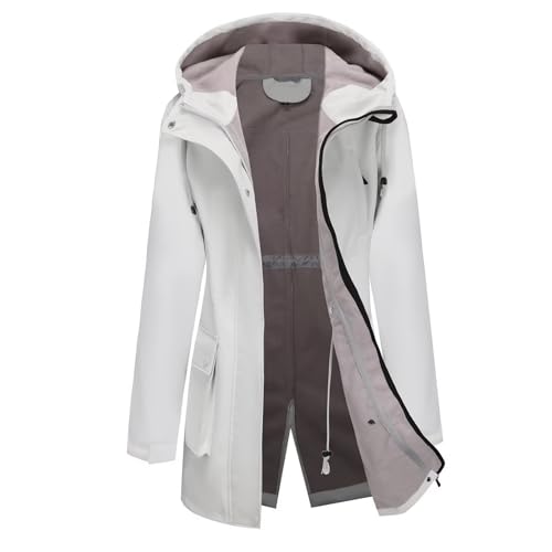 CHIGUO Women's Lightweight Winter Wasserdichte Jacken Warme gefütterte Mäntel mit Kapuze Softshell Lange Regenjacke von CHIGUO