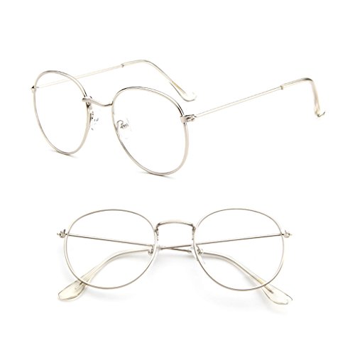 CHIHUOBANG Aock Vintage Männer Frauen Brillen Metallrahmen Gläser Runde Brille Klare Linse Optisch von CHIHUOBANG