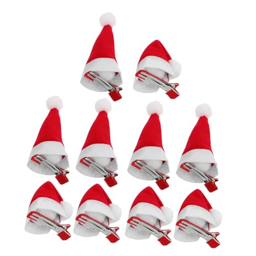 CHILDWEET 10stücke Weihnachts Haarspangen Im Santa Hut Design Rote Alligator Clips Für Junge Mädchen Und Teenager Party-haaraccessoires Für Festliche Anlässe von CHILDWEET