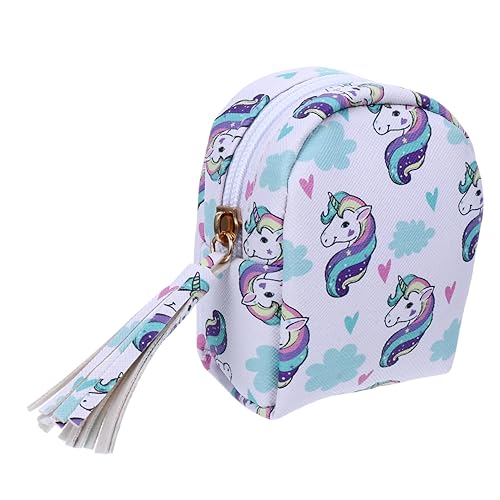 CHILDWEET 1stk Einhorn Geldbörse Miniatur-Rucksack-schlüsselanhänger Münzbeutel Für Schlüsselanhänger Münzgeldbörse Schlüsselanhänger Makeup Tasche Hängende Tasche Kind Tragbar Weiß Pu-Leder von CHILDWEET