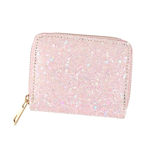CHILDWEET 1stk Geldbörse Kreditkartenetui Mit Glitzer Und Reißverschluss Münzbeutel Pu Für Frauen Damenkartenhalter Schmuckhalter Mit Reißverschluss Portemonnaie Klein Student Deck von CHILDWEET