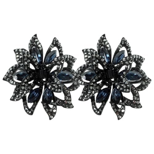 CHILDWEET 2 Stück Elegante Haarspangen Im Koreanischen Stil Mit Strasssteinen Rutschfeste Haarklammern Für Brautjungfern Blumen Pferdeschwanz Für Frauen Und Mädchen von CHILDWEET