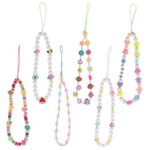 CHILDWEET 6 Stücke Telefon Lanyard Kette Harz Perlen Mode Ethnischen Stil Dekorative Telefon Kette Für Und Mädchen von CHILDWEET