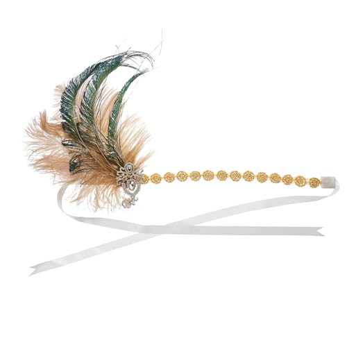 CHILDWEET Funkelndes Diamant-federhaarband Für Damen Stirnband Kopfbedeckung Elegantes Haar-accessoire Party-kopfbedeckung von CHILDWEET