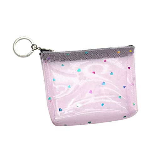 CHILDWEET Klare Geldbörse Kleine Schminktasche Mesh-Taschen Beuteltaschen Geldbörse PVC PVC-geldbörse Kosmetiktaschen Portemonnaie Klare Stadiontasche Reisetasche Mädchen Damen Netztasche von CHILDWEET