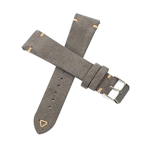 CHILDWEET Uhrenarmband aus Veloursleder, Zubehör für Herren, Damenuhren für Damen, Cordura-Uhr, modisches Uhrenarmband, Rindsleder, grau, Herren-Uhrenarmband, Lederarmband, 20mm, Kein Edelstein von CHILDWEET