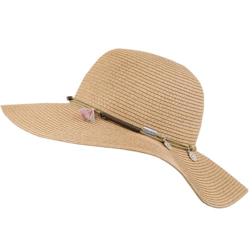 CHILLOUTS Atlanta Hat Sonnenhut UV Schutz- Sonnenhut Stroh Damen Faltbar, Hut mit Breiter Krempe UPF 50+, Panama Hut Damen Sommer, Strandhut, braun S-M von CHILLOUTS