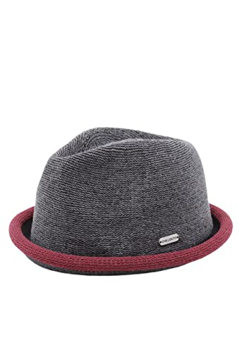 CHILLOUTS Boston Hat - Pork Pie Hut Herren/Damen, 100% Polyester, Sommer Trendhut, Breaking Bad/Rocky Stil, Crushable, grau Bordeaux, S-M von CHILLOUTS
