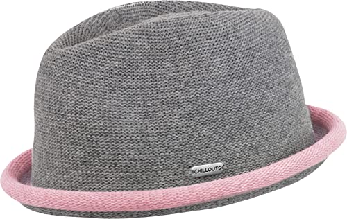 CHILLOUTS quetschbarer Verstellbarer Sommerhut - Pork Pie Boston Hat - Herren rosa grau von CHILLOUTS