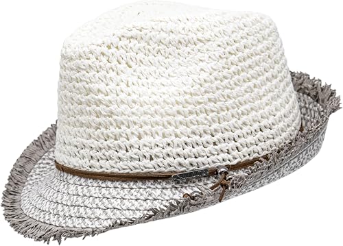 CHILLOUTS Sommerhut aus 100% Papierstroh - handgemacht und quetschbar Trilby Dakar Hat von CHILLOUTS
