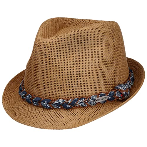 CHILLOUTS Labasa Hat Sommerhut - Sonnenhut Herren Trilby, Hut Herren Sommer Verstellbar, Panama Hut Atmungsaktiv, Navy/braun von CHILLOUTS