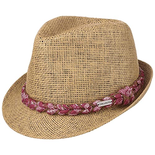 CHILLOUTS Labasa Hat Sommerhut - Sonnenhut Herren Trilby, Hut Herren Sommer Verstellbar, Panama Hut Atmungsaktiv, L-XL, rot/braun von CHILLOUTS
