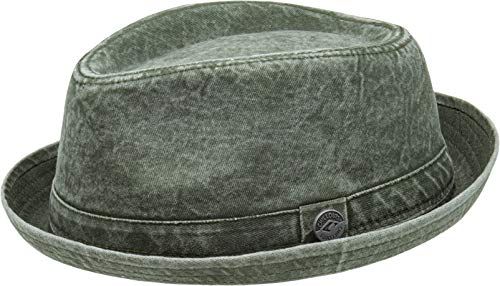 CHILLOUTS Sligo Hat - Pork Pie Hut Herren/Damen, 100% Baumwolle, Unisex Sommerhut, Tampa Hut, Atmungsaktiv, S-M, grün von CHILLOUTS