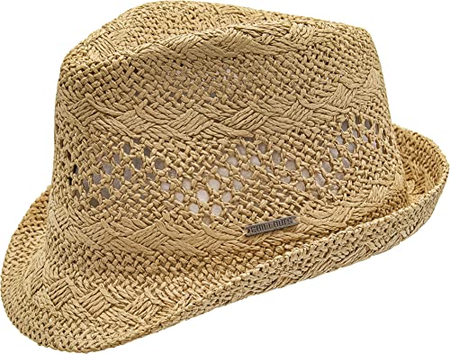 CHILLOUTS Nevelles Hat Trilby Hut für Damen - Sommerhut Stroh, Hochwertiger Trilby Hut Verstellbar, Stilvoller Trilby Damen Leicht, Eleganter Frauen Trilby, XS, braun von CHILLOUTS