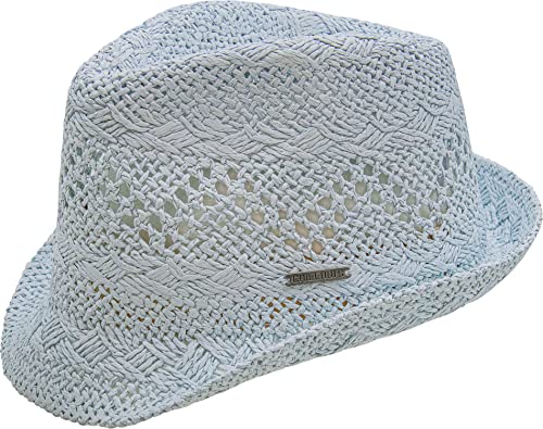 CHILLOUTS Nevelles Hat Trilby Hut für Damen - Sommerhut Stroh, Hochwertiger Trilby Hut Verstellbar, Stilvoller Trilby Damen Leicht, Eleganter Frauen Trilby, XS, blau von CHILLOUTS