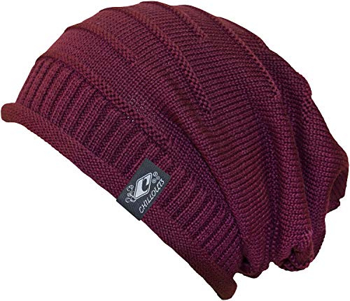 CHILLOUTS Original Strick Long-Beanie Erik hochwertige Uni-Sex One-Size Mütze für Herren und Damen in 4 Farbvarianten - angenehme Übergangs- und Wintermütze, Farbe:Bordeaux (ERI 05) von CHILLOUTS