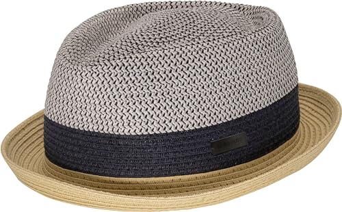 CHILLOUTS Paea Hat - Pork Pie Hut Herren/Damen, 100% Papierstroh, Unisex Sommer Trendhut, Adjustable, S-M/L-XL, Navy von CHILLOUTS