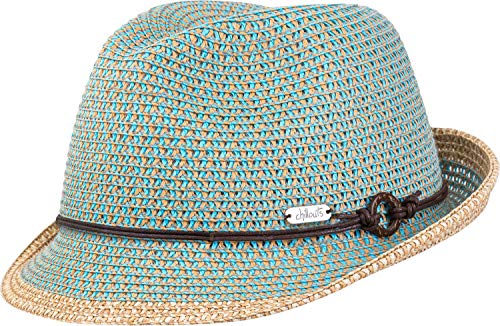 CHILLOUTS Rimini Hat - Damen Sonnenhut, Sommer Strohhut, Trilby, Leichter Sonnenschutz Hut, Schicker Strandhut, Adjustable, XS/S-M, blau von CHILLOUTS