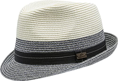 CHILLOUTS Cebu Hat Sommerhut - Sonnenhut Herren UV-Schutz UPF 50+, Strohhut Herren Faltbar, Trilby Hut Leicht, Panama Hut Atmungsaktiv, Cream, L-XL von CHILLOUTS