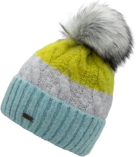 CHILLOUTS Tilda Hat - Beanie - grün - Einheitsgröße - Made in Europe - Removeable Fake Fur Pompom von CHILLOUTS