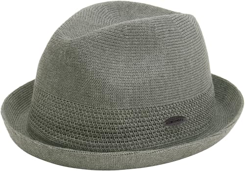CHILLOUTS Yala Hat, grau, L-XL - Pork Pie Trilby Mix Hut Herren, Unisex Sommerhut, Hochwertiger Trilby Leicht, Stilvoller Pork Pie Herren Verstellbar, Hut Männer Elegant von CHILLOUTS