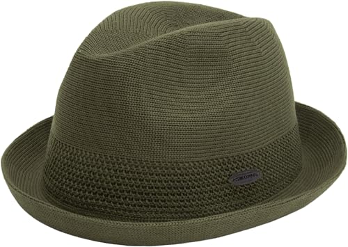 CHILLOUTS Yala Hat, grün, L-XL - Pork Pie Trilby Mix Hut Herren, Unisex Sommerhut, Hochwertiger Trilby Leicht, Stilvoller Pork Pie Herren Verstellbar, Hut Männer Elegant von CHILLOUTS