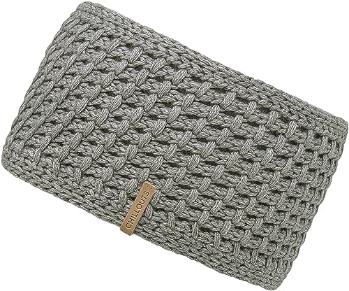 breites Winterstirnband mit Fleecefutter- Wollanteil - warmes Stirnband in grau für Damen - Chillouts Cleo Headband von CHILLOUTS