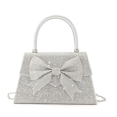 CHIZISX Anspruchsvolle Braut-Abendtasche mit funkelnden Schmetterlingsschleifen, stilvolle Ball-Handtasche, Schulter-Geldbörse für elegante Outfits, modisches Damen-Accessoire von CHIZISX