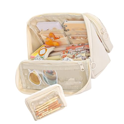 CHIZISX Bencil Organisatoren Mit Großer Kapazität Von Großer Kapazität Von Bleistift Lovely Simple Pen Bag Ästhetic Case Schulbüro Erhält Große Kapazitäten Ästhetik Box Einfaches Tasche von CHIZISX