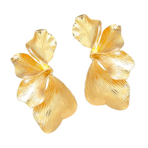 CHIZISX Blumenohrringe, elegante Ohrstecker, moderne Blumen-Ohrstecker, Legierung, Textur, Ohrschmuck, geeignet für stilvolle Outfits, Einheitsgröße, Metall, Kein Edelstein CHIZISX Blumenohrringe, elegante Ohrstecker, moderne Blumen-Ohrstecker, Legierung, Textur, Ohrschmuck, geeignet für stilvolle Outfits, Einheitsgröße, Metall, Kein Edelstein von CHIZISX