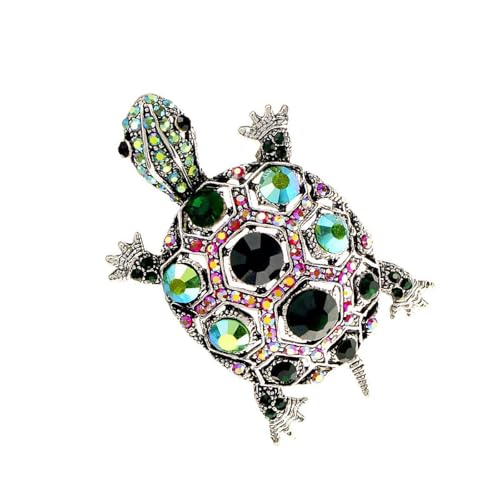CHIZISX Elegante Schildkrötenbroschen mit Strasssteinen. Einzigartige Schildkrötennadel. Unisex-Nadeln. Legierungsstruktur. Passend für modische Outfits. von CHIZISX