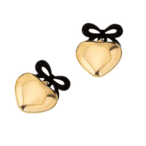 CHIZISX Elegantes Set aus Halskette und Ohrringen aus Legierung, Herzanhänger, mit beflockter Kette, Dekoration für Damen, stilvolle Outfits, Einheitsgröße, Metall, Kein edelstein von CHIZISX