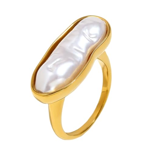 CHIZISX Fashion Lange Streifen Perlen Ringe Statement Ringe Edelstahl Textur für Geschenk und besondere Anlässe, Edelstahl, Kein Edelstein CHIZISX Fashion Lange Streifen Perlen Ringe Statement Ringe Edelstahl Textur für Geschenk und besondere Anlässe, Edelstahl, Kein Edelstein von CHIZISX
