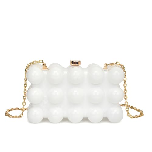 CHIZISX Frauen Abendbeutel Kette Gurt Umhängetasche Acryl Handtasche Mode Crossbod von CHIZISX