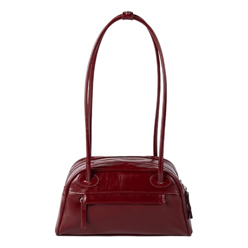 CHIZISX Frauen Bag Winter Schulter Top Retro Achselhändler Handtasche Pendeln Sie Feste Farbe Achselmantel Achselhilfe Winter Handtasche All Matching Schulter Achsel von CHIZISX