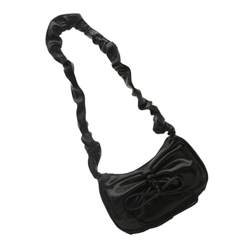 CHIZISX Frauen Einzigartige Plissierte PU Leder Umhängetasche Mit Bögen Detail Mondform Elegante Handtasche Für Reisen Und Einkaufsbecher Form Satchel von CHIZISX