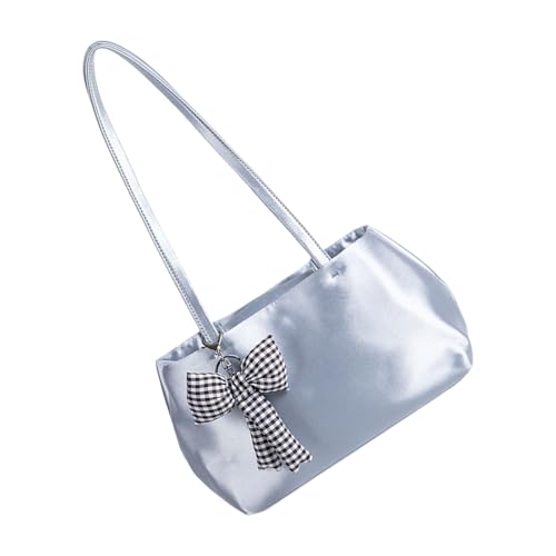 CHIZISX Frauen Mädchen Modische Umhängetasche Elegante Feste Farbe Seide Feel Nylon Unterarm Handtasche Für Die Arbeitsschule Und Einkaufen Mehrzwecktasche von CHIZISX